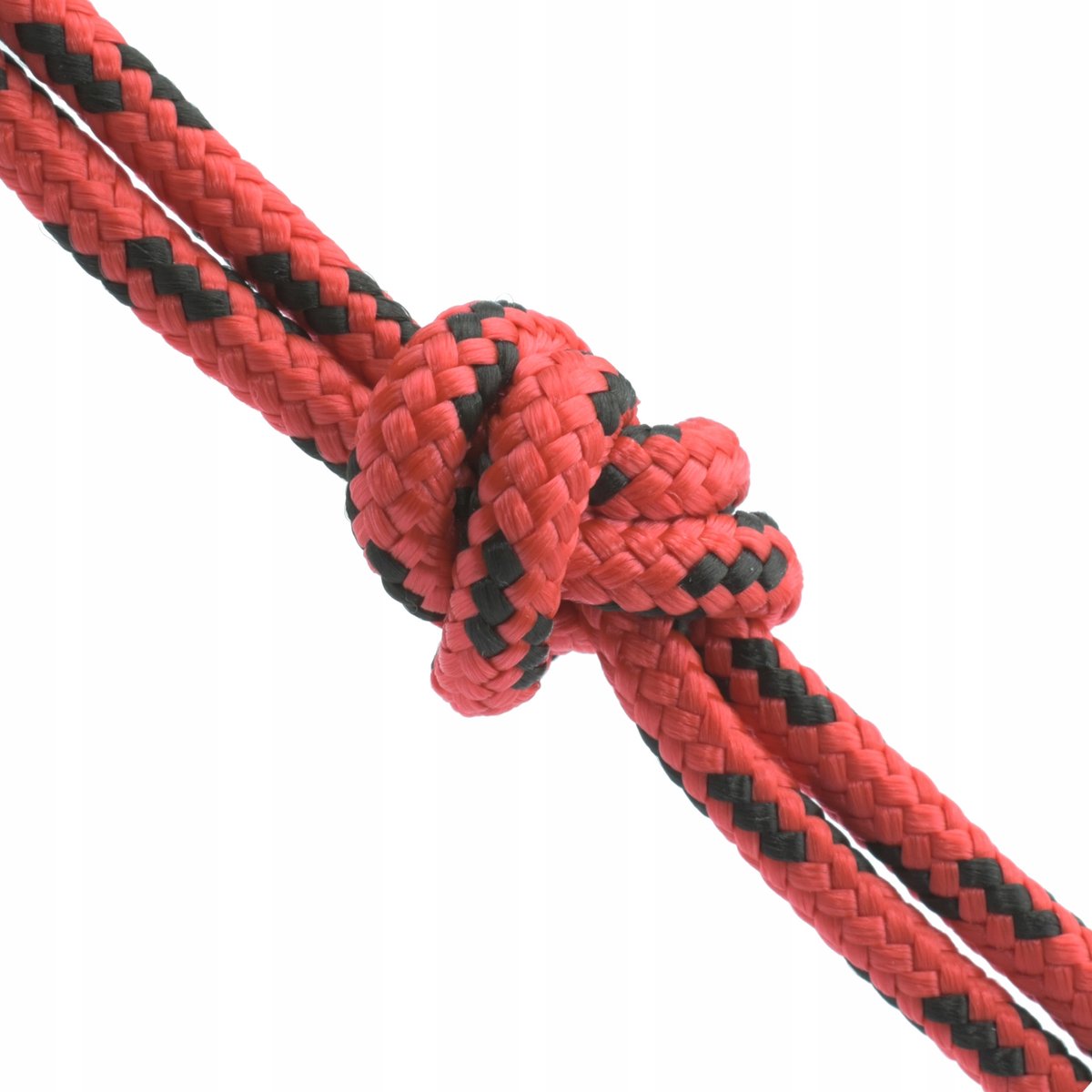 Gevlochten Polypropyleen Touw 6mm - Rood/Zwart - 1.5m