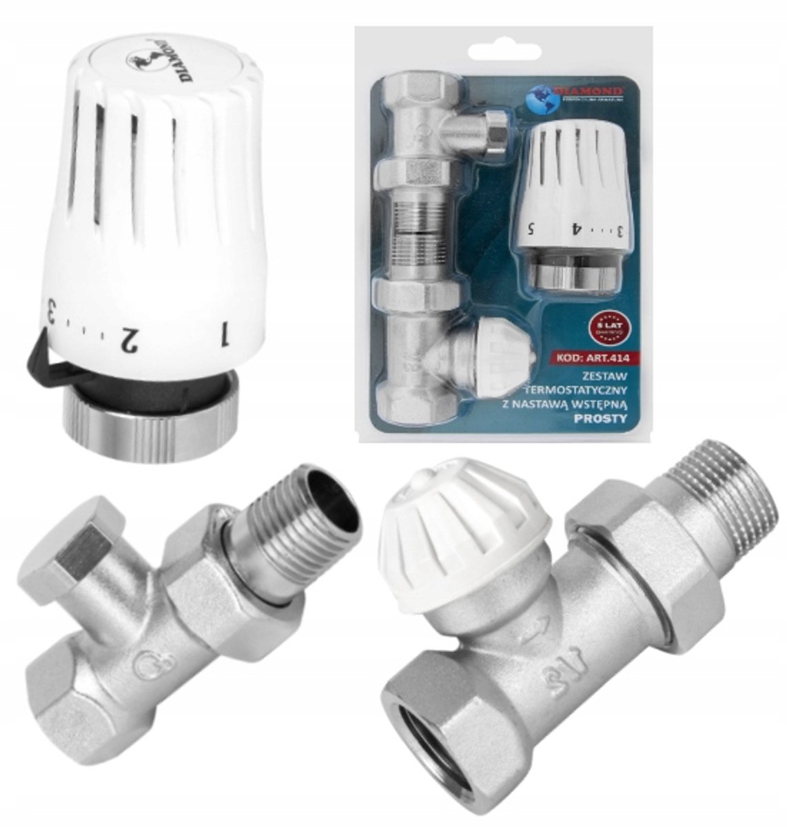 Thermostatische Radiator Set, Rechte Aansluiting