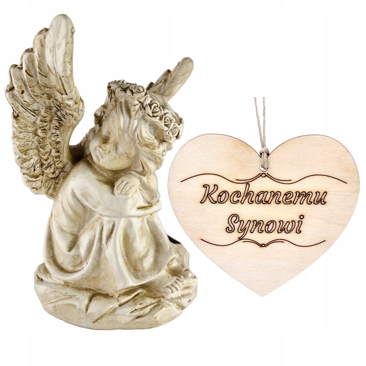 Zonne-engel graflicht 16cm, met lichtgevende kroon, voor tuin of graf
