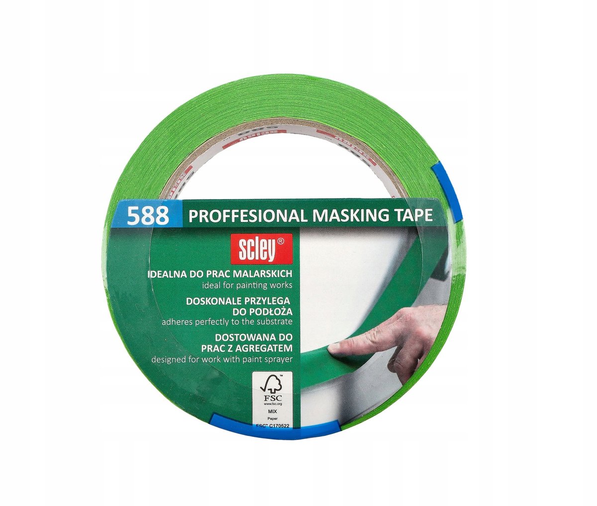 Scley Schilder-afplaktape 588 - 30mm x 33m - Scherpe Kleurranden