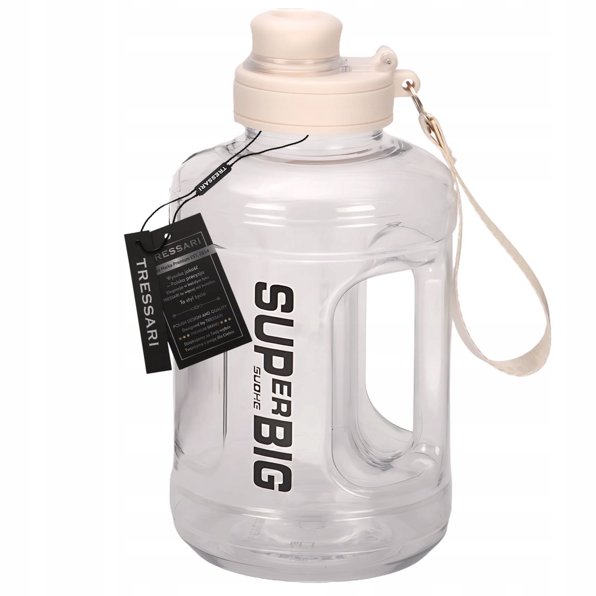 Tressari Tritan drinkfles 1600ml met rietje - BPA-vrij, lekvrij