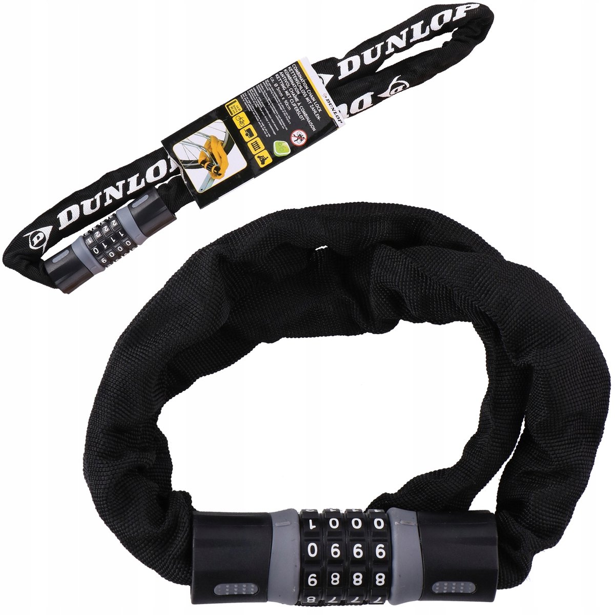 Dunlop Fietsslot met Cijferslot - 90cm