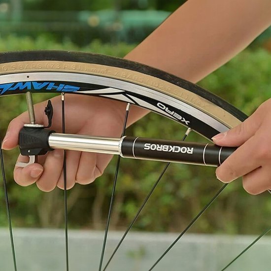 Rockbros Telescopische Fietshandpomp Aluminium AV/FV met Houder — afbeelding 2