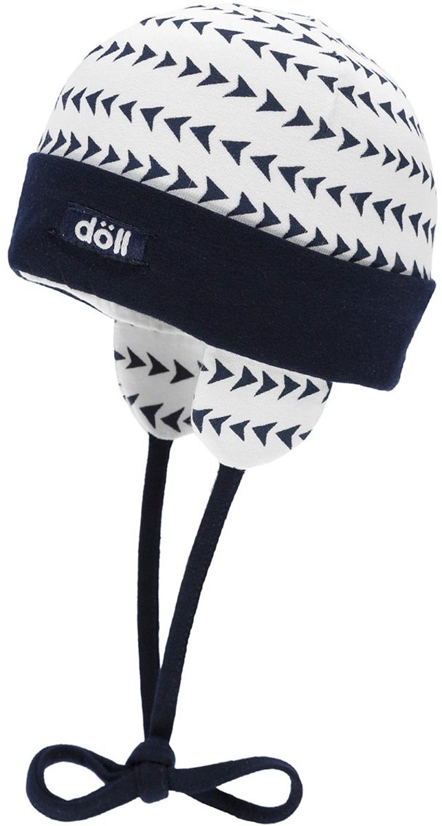 Döll Jersey Muts met Strikjes - Marineblauw - Maat 41
