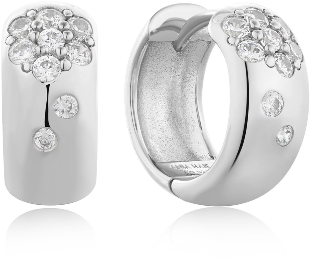 Ania Haie AH E054-05H Modern Muse Dames Oorbellen - Oorringen - Sieraad - Zilver - 925 Zilver - Parel - 3 mm breed - 13 mm lang