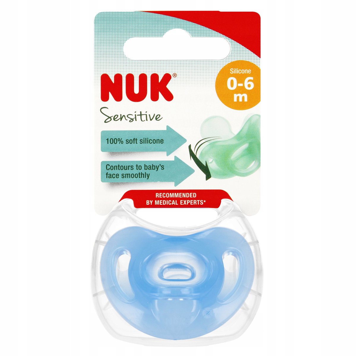 NUK Sensitive Siliconen Speen 0-6m Blauw - Orthodontisch & Anatomisch