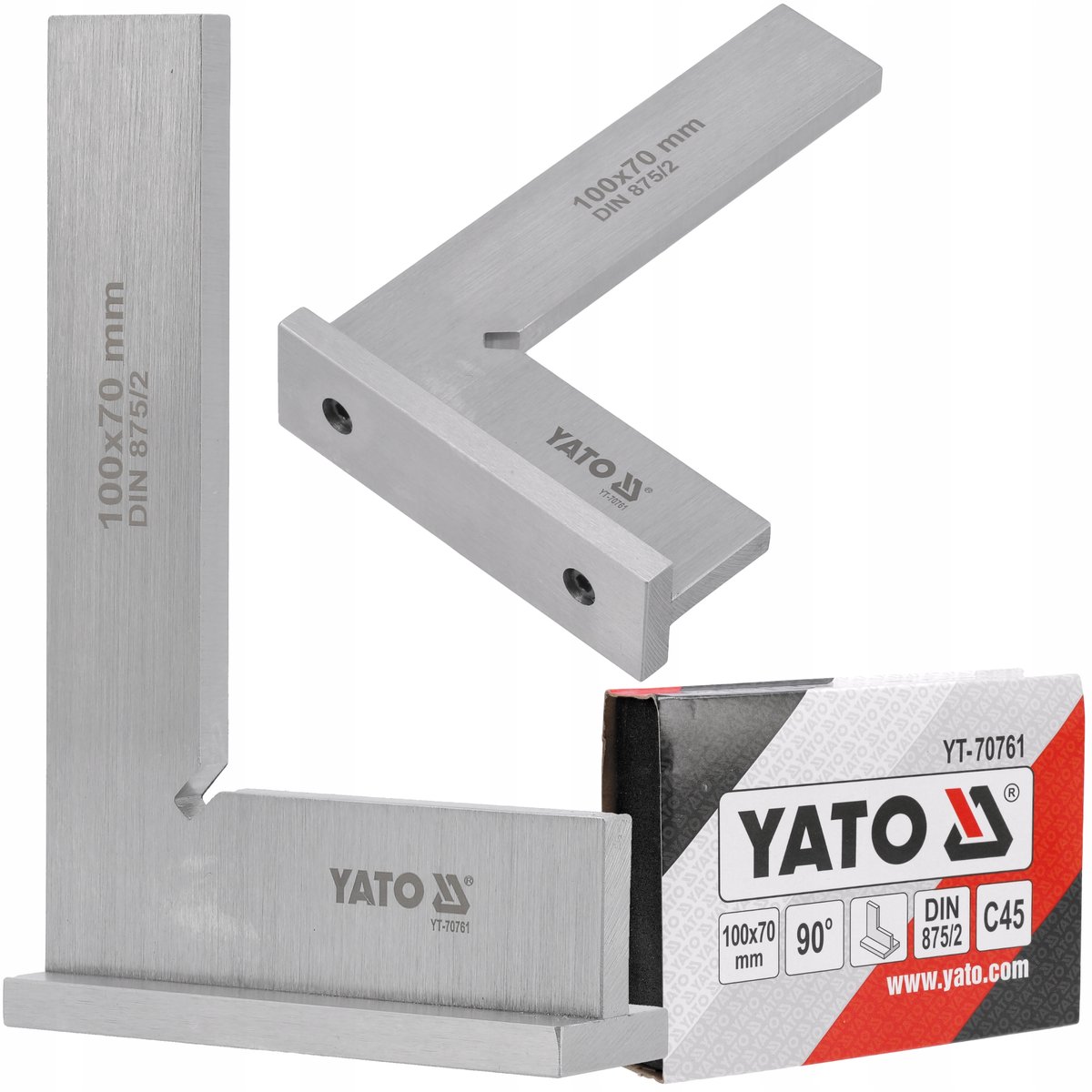 YATO Stalen Hoek 90° 100x70mm Vlak DIN 875/II met Voet