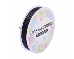 Elastisch Siliconen Garen - Zwart, 0.5mm, 20m per Spoel
