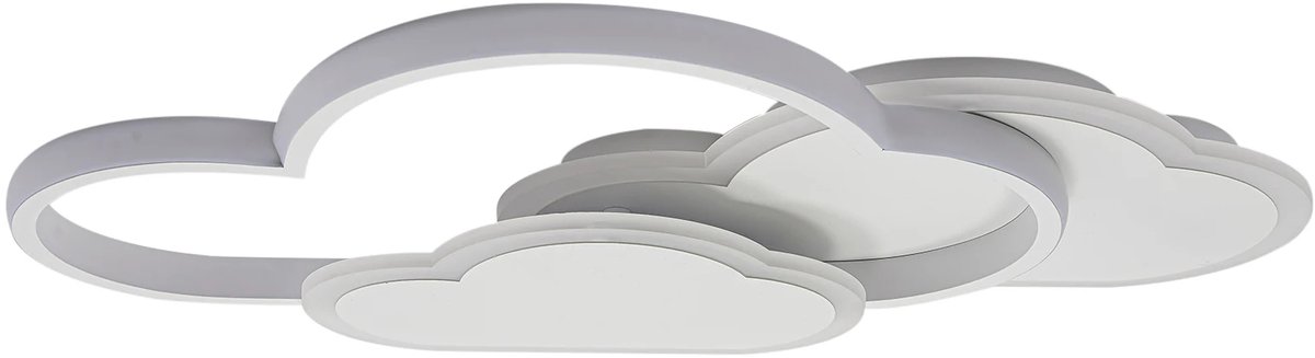Fubzz LED Plafondlamp Wolkvorm - 52x31cm Acryl Lamp - 3 Lichtkleuren 3000K/4000K/7500K - 42W - Moderne Plafondverlichting Voor Woonkamer En Slaapkamer