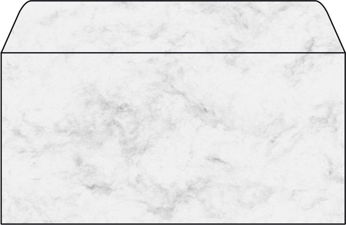 Envelop Sigel 110x220mm - 90grs marmer grijs 50st.