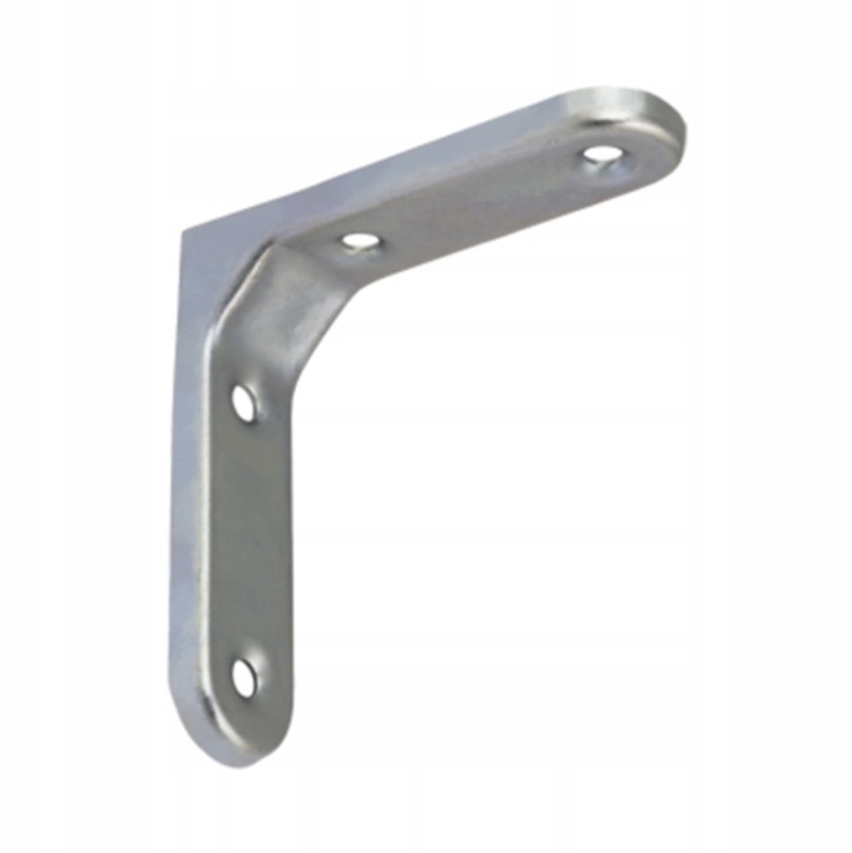 Versterkte Hoeksteun voor Planken, 75x75mm, Zilver