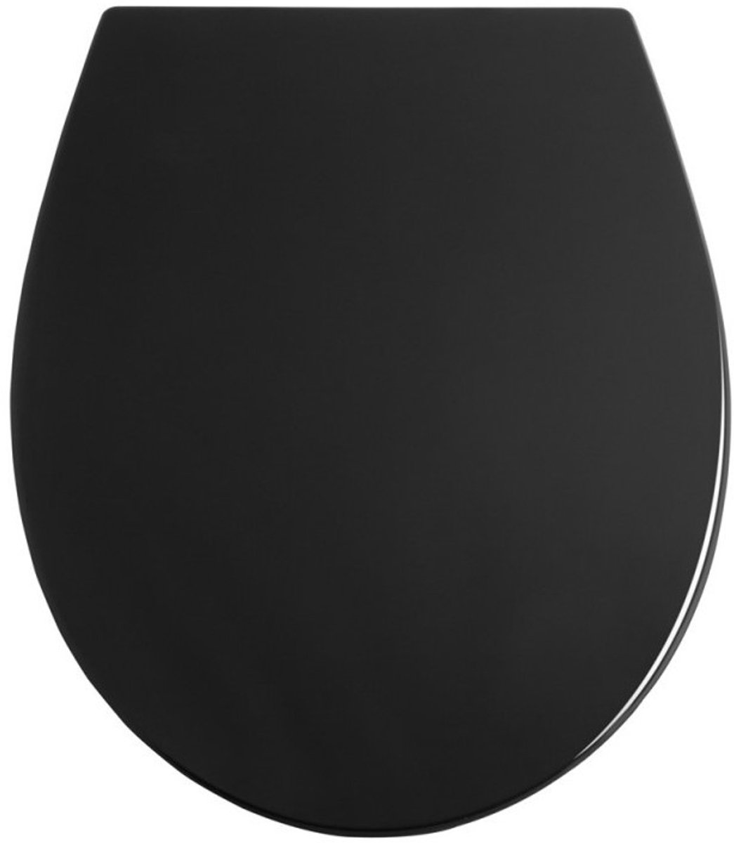 Zwarte Duroplast Toiletbril Leukada - Soft Close & Easy Release