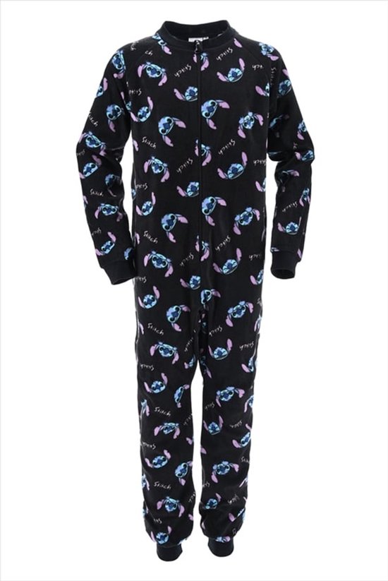Disney Jumpsuit / Onesie Stitch - Zwart - Fleece - Maat 146/152
