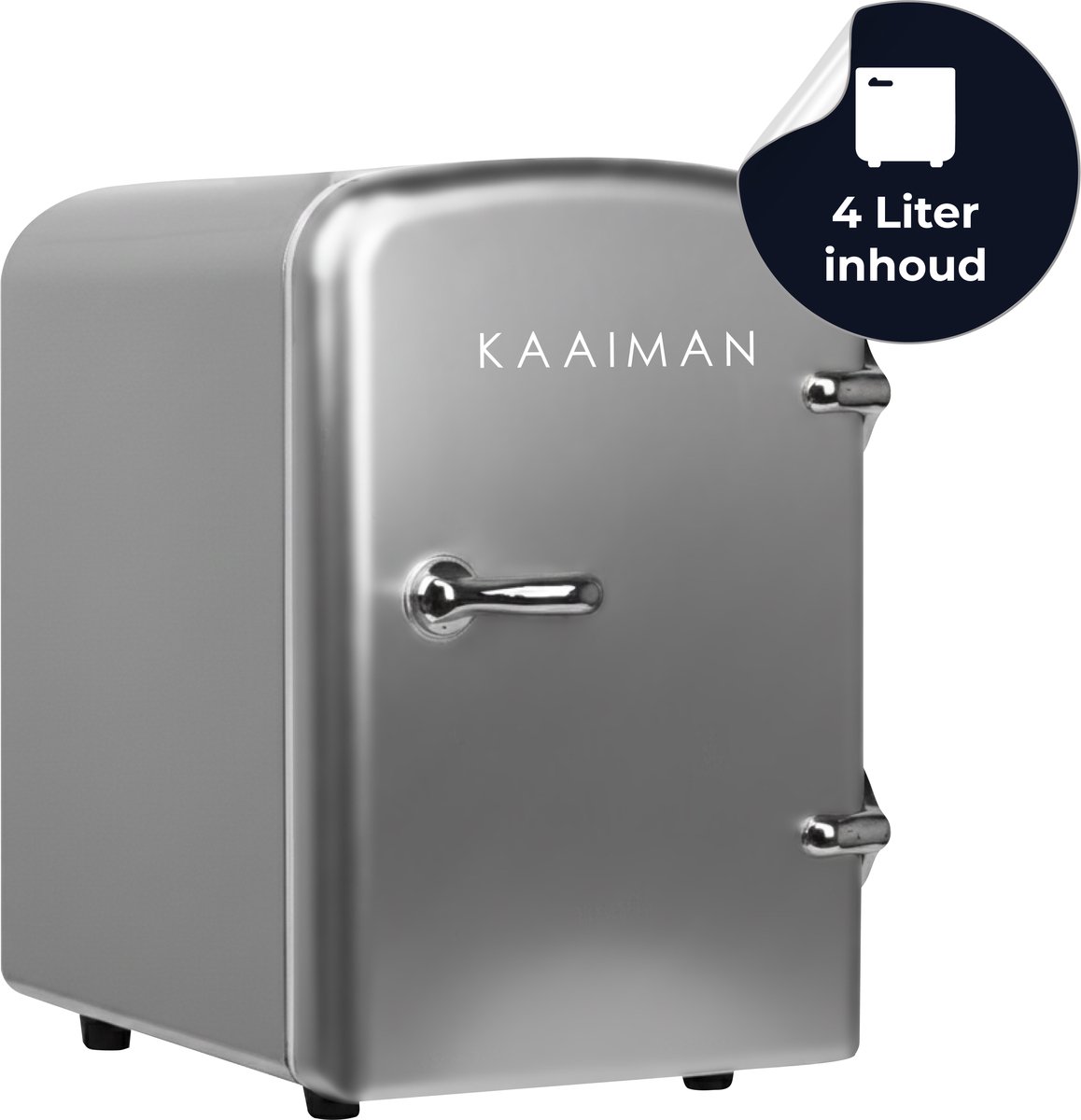 Kaaiman® Mini Koelkast 4L - Kleine Koelkast 12V/220V - Cosmetische Koelkast - Warm en Koud Functie - Skincare Fridge - Minikoelkast Slaapkamer - Zilver