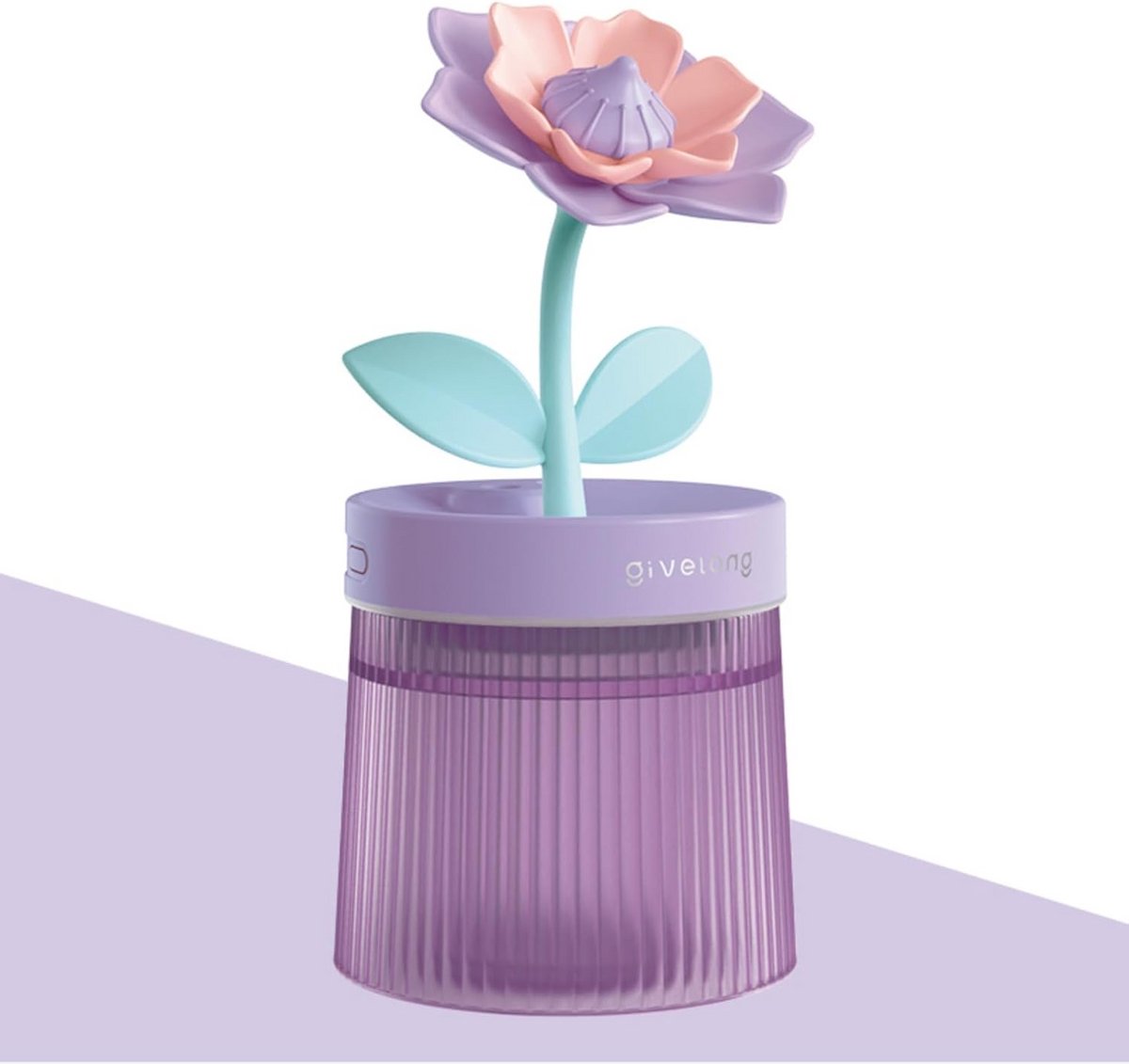 Luchtbevochtiger met Nachtlampje en 2 Mistmodi, 320ml Draagbare Mini Air Moisturizer