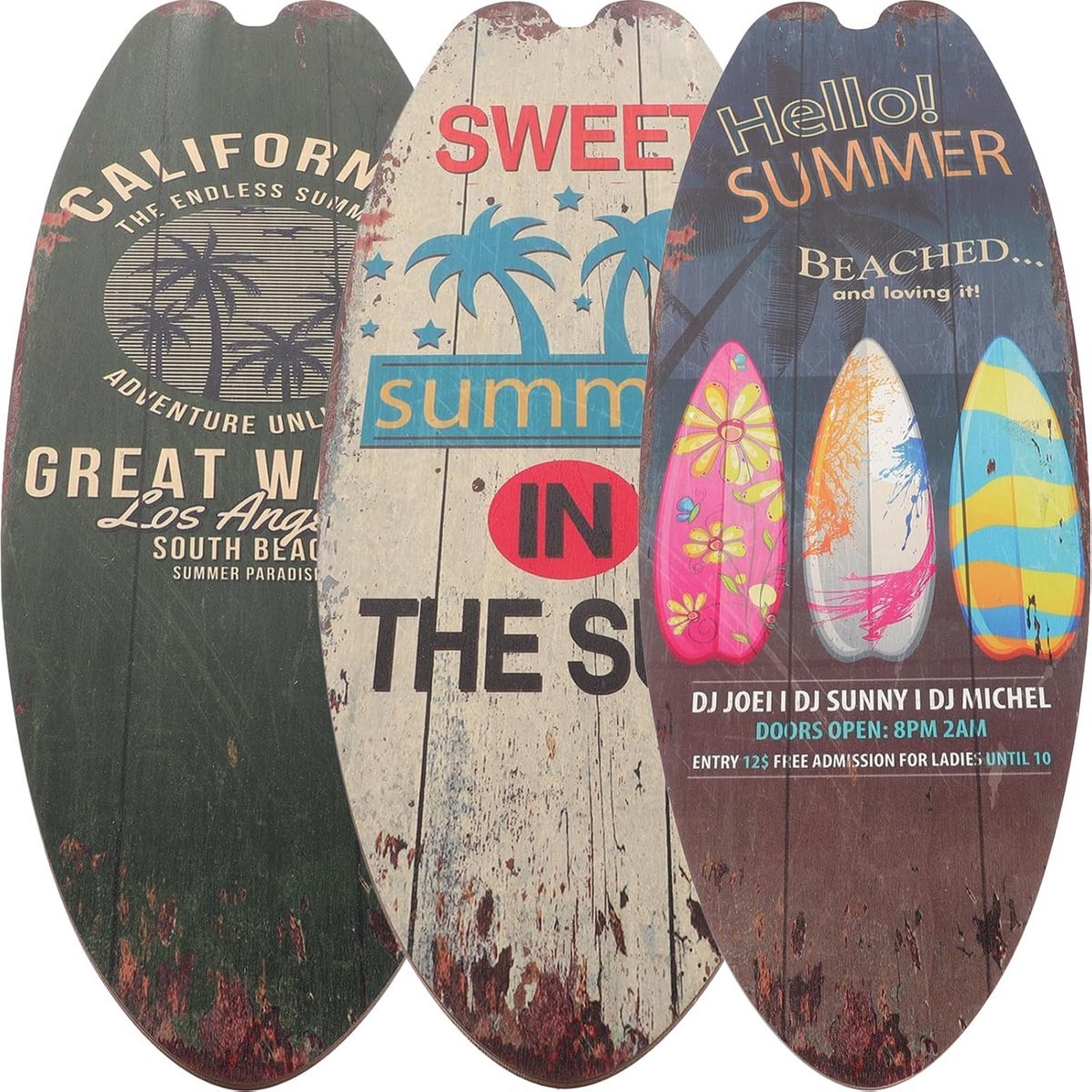 Stunq® Decoratieve Houten Surfplanken Muurkunst voor Strandthema Feestdecoratie