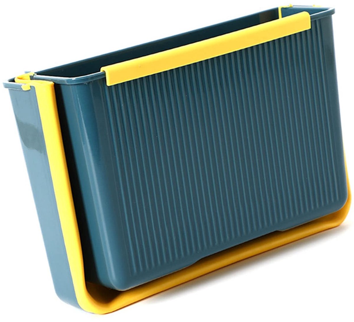 Wandgemonteerde vuilnisbak, opvouwbare wandgemonteerde vuilnisbak voor de keuken (blauw)