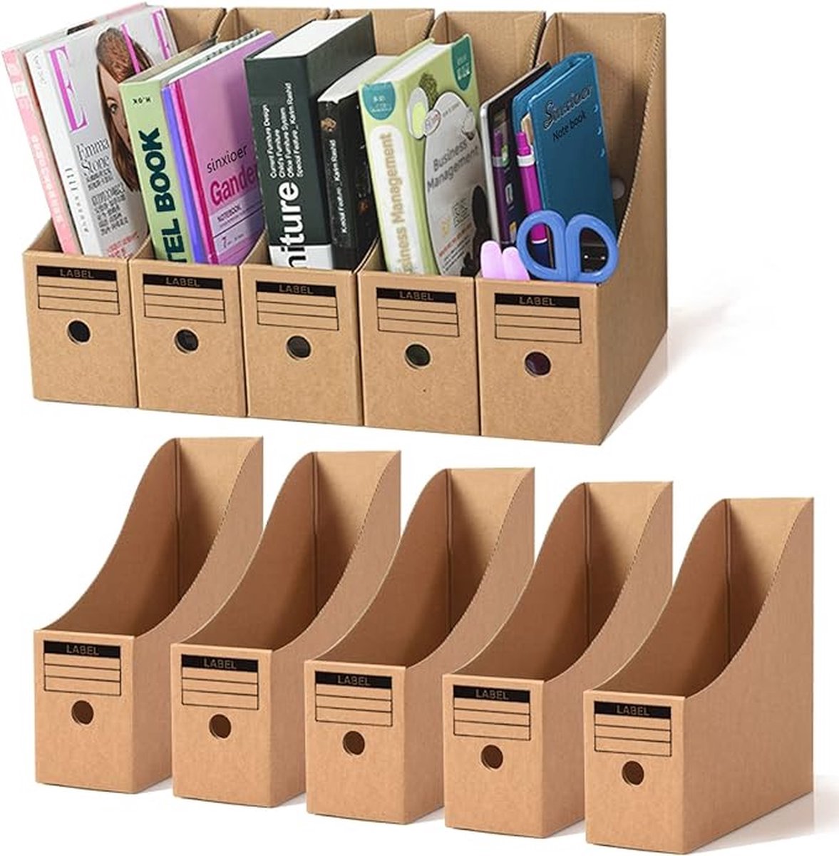 Stunq® Sammelfolder A4,Tijdschrift verzamelaar karton,Rechthoek staande collector,Set van 10 mappen (10)