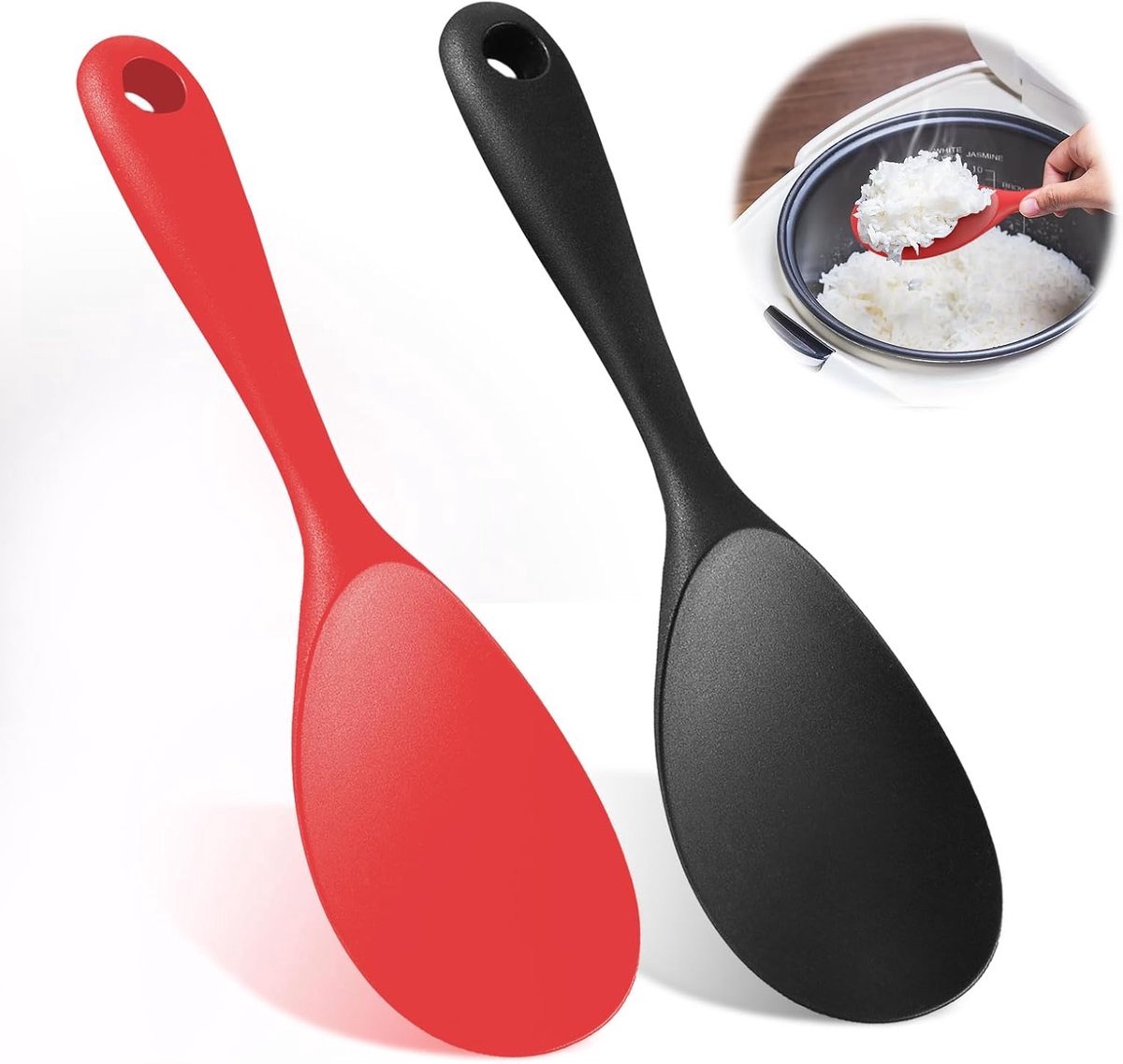 Stunq® Set van 2 Hittebestendige Silicone Kooklepels voor Keuken en Bakken