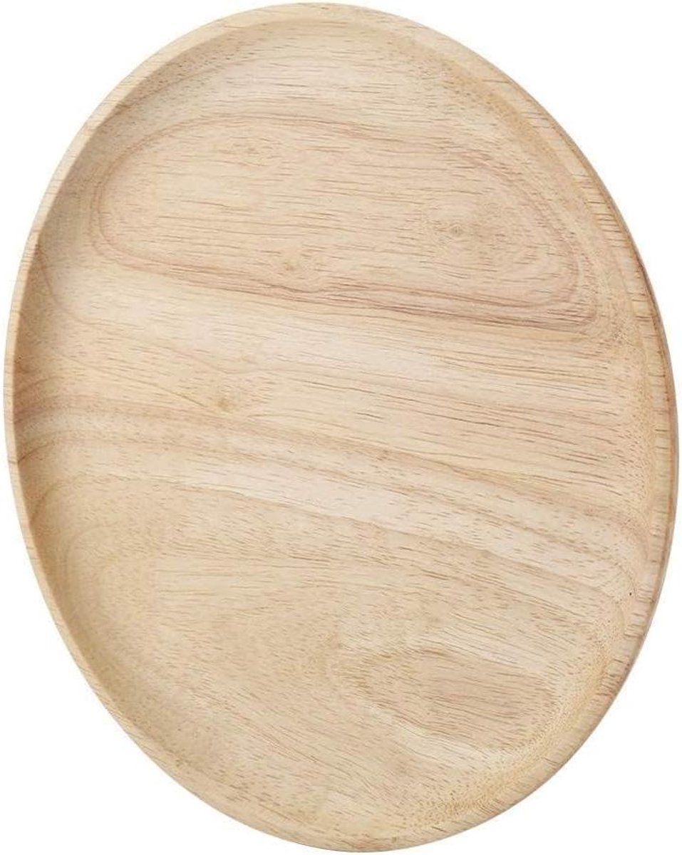 Ronde houten borden voor diner, sushi, desserts - set van 4 stuks.