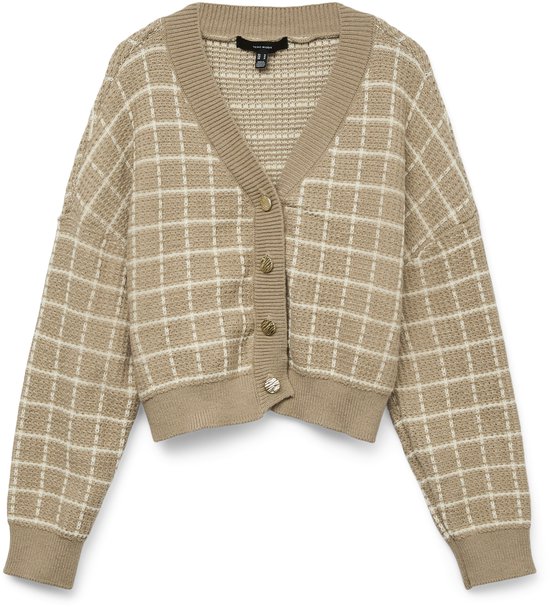 VERO MODA VMKIA LS V-NECK CROP CARDIGAN CO BOO Cardigan Femme - Taille M