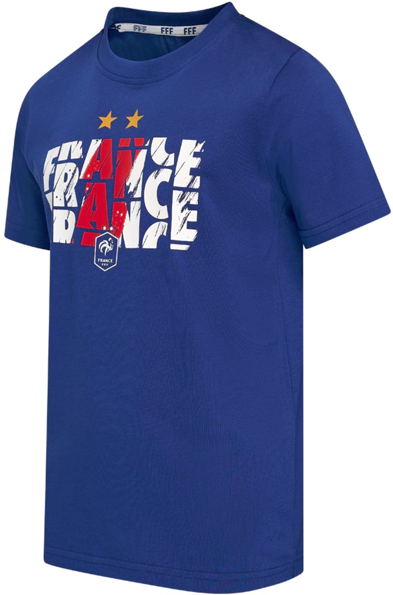 Frankrijk T-Shirt Kinderen - Maat 128 - Voetbal T-Shirt - Jongens en Meisjes - FFF - Officiële Fanmerchandise