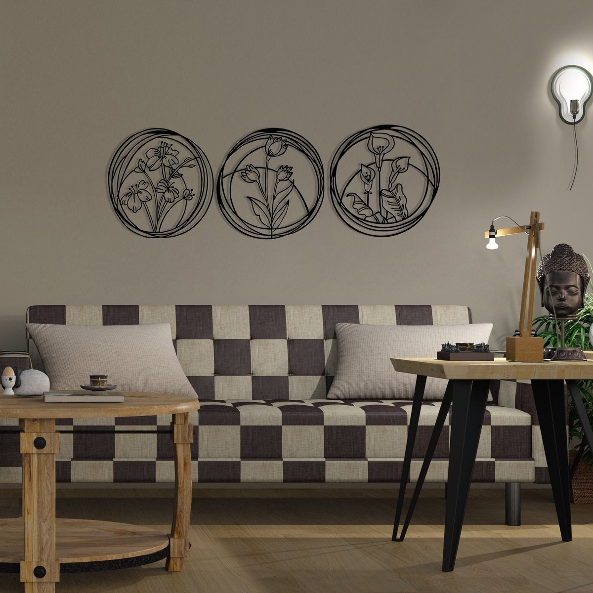 Enzo Decoratieve metalen wandaccessoire | 100% METAAL | 146 x 49 cm - Asir Group - Wanddecoratie - Zwart - Metaal