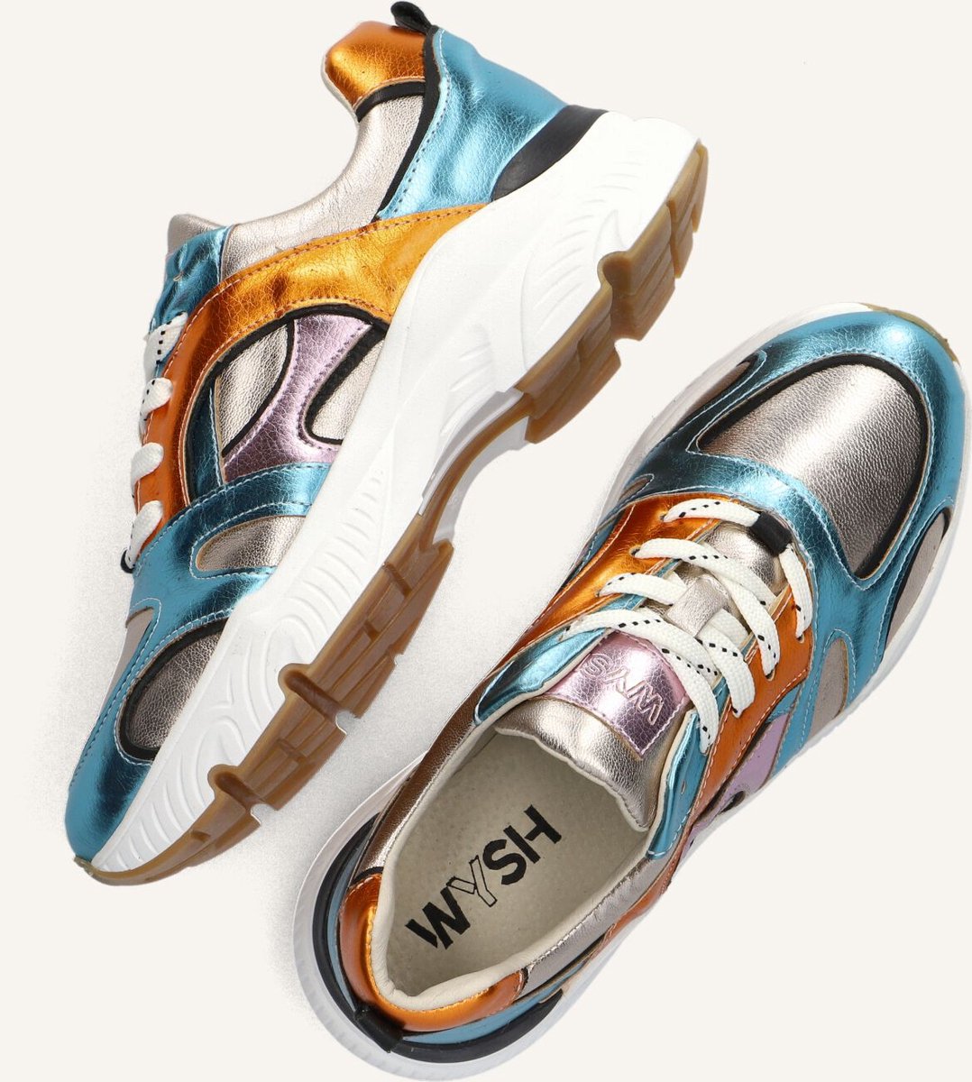 Wysh Bella Lage sneakers - Leren Sneaker - Meisjes - Multi - Maat 38
