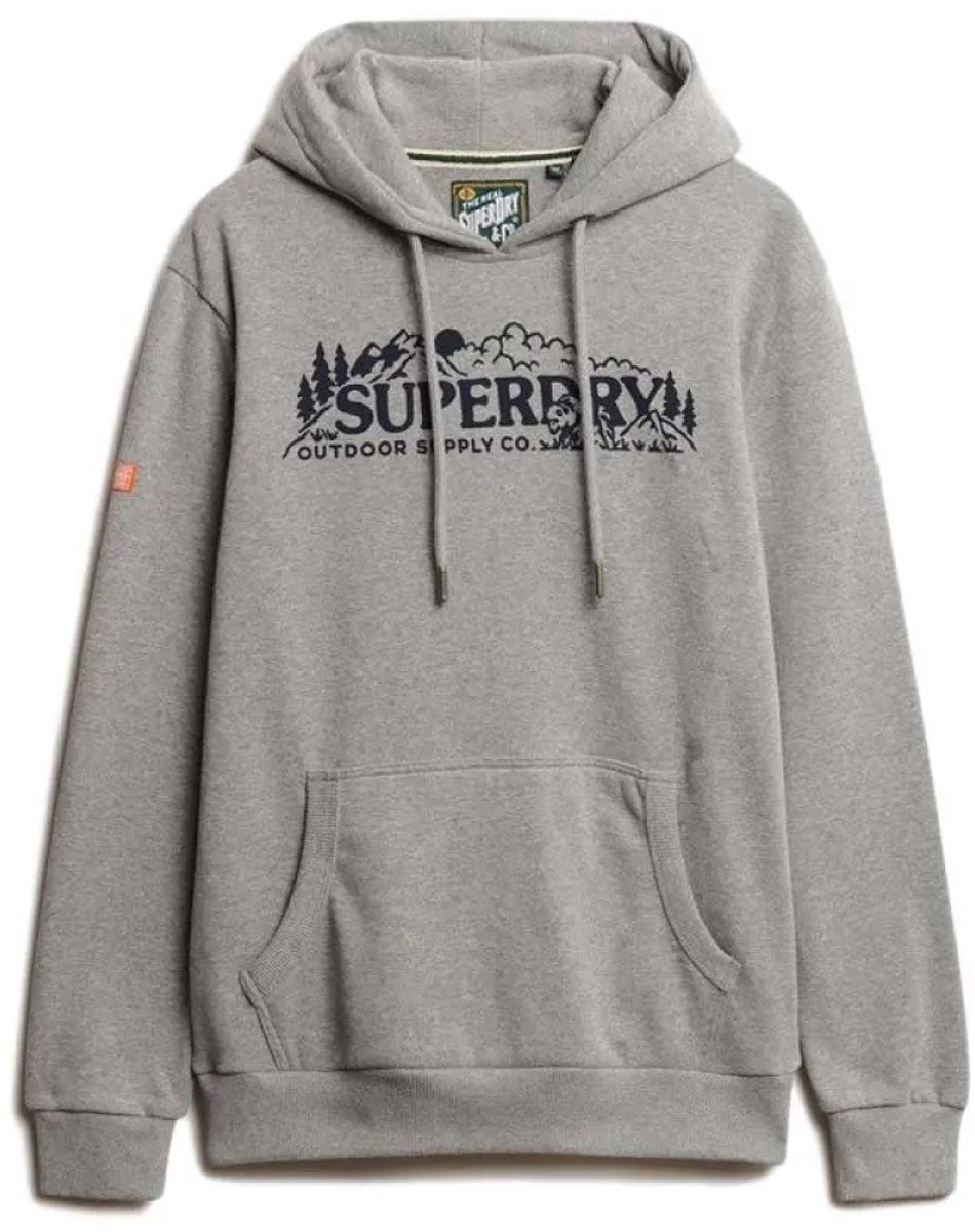 Superdry Outdoor Scene Relaxed Hoodie Heren Hoodies Grijs