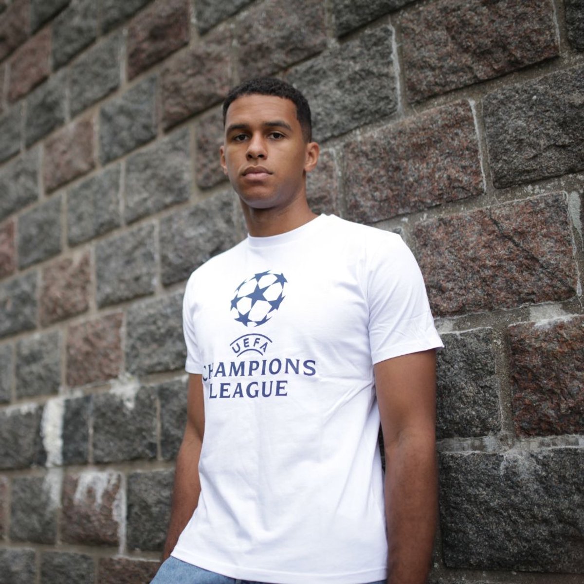 Champions League logo t-shirt senior - wit - Maat XXL