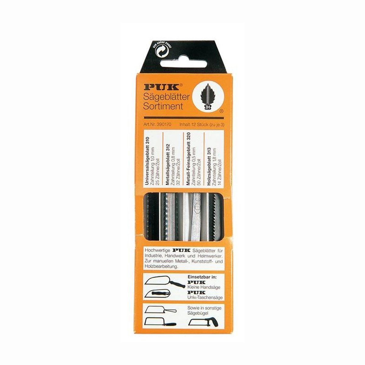 PUK Assortiment zaagbladen 390170 12-delig - 390170