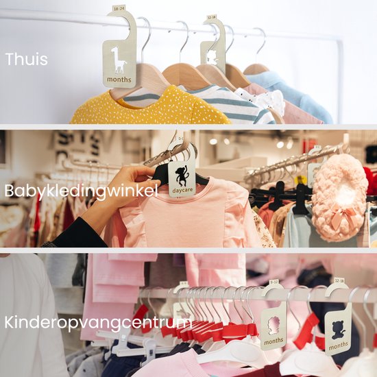 Purepeak Maathangers Baby Set 8 Stuks - Kledinghangers - Kastverdeler Kind - Maatverdelers voor Babykleding — afbeelding 4