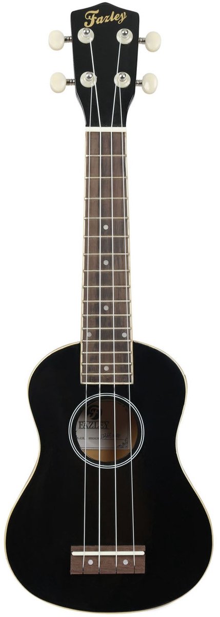 Fazley K21B-W sopraan ukelele zwart