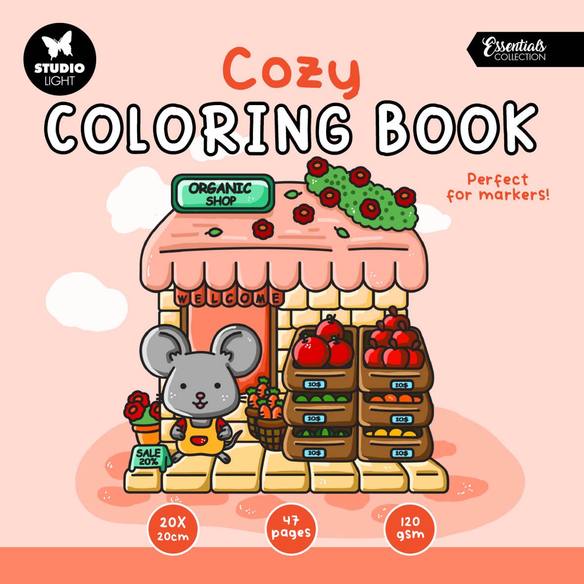 Coloring book Cozy (oranje) - essentials nr. 02
