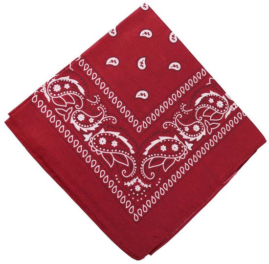 Multifunctionele Neckerchief in Kersrood – 55x55 cm Vierkante Sjaal voor Hoofd, Hals & Fiets