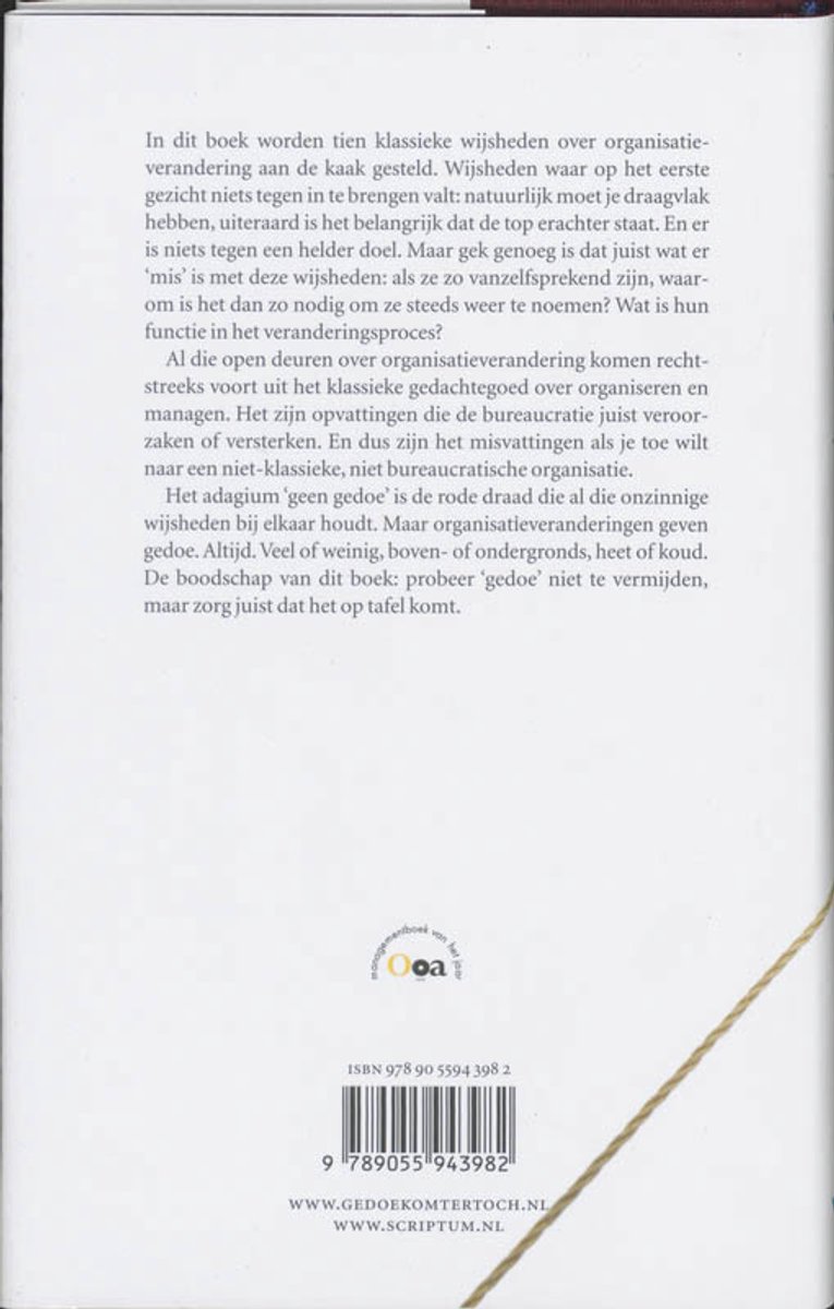 Gedoe komt er toch - back cover