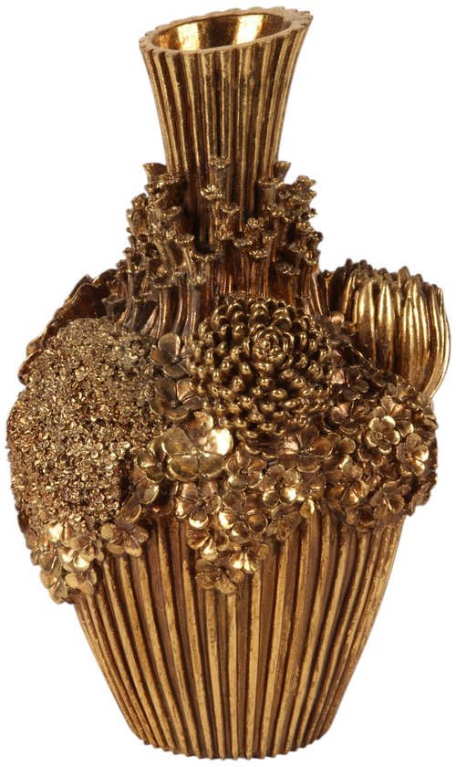 Baroque - Vaas - Vaas Bloemen 30 cm - Goud - Resin - 30x18.5x18.5 - Polyresin