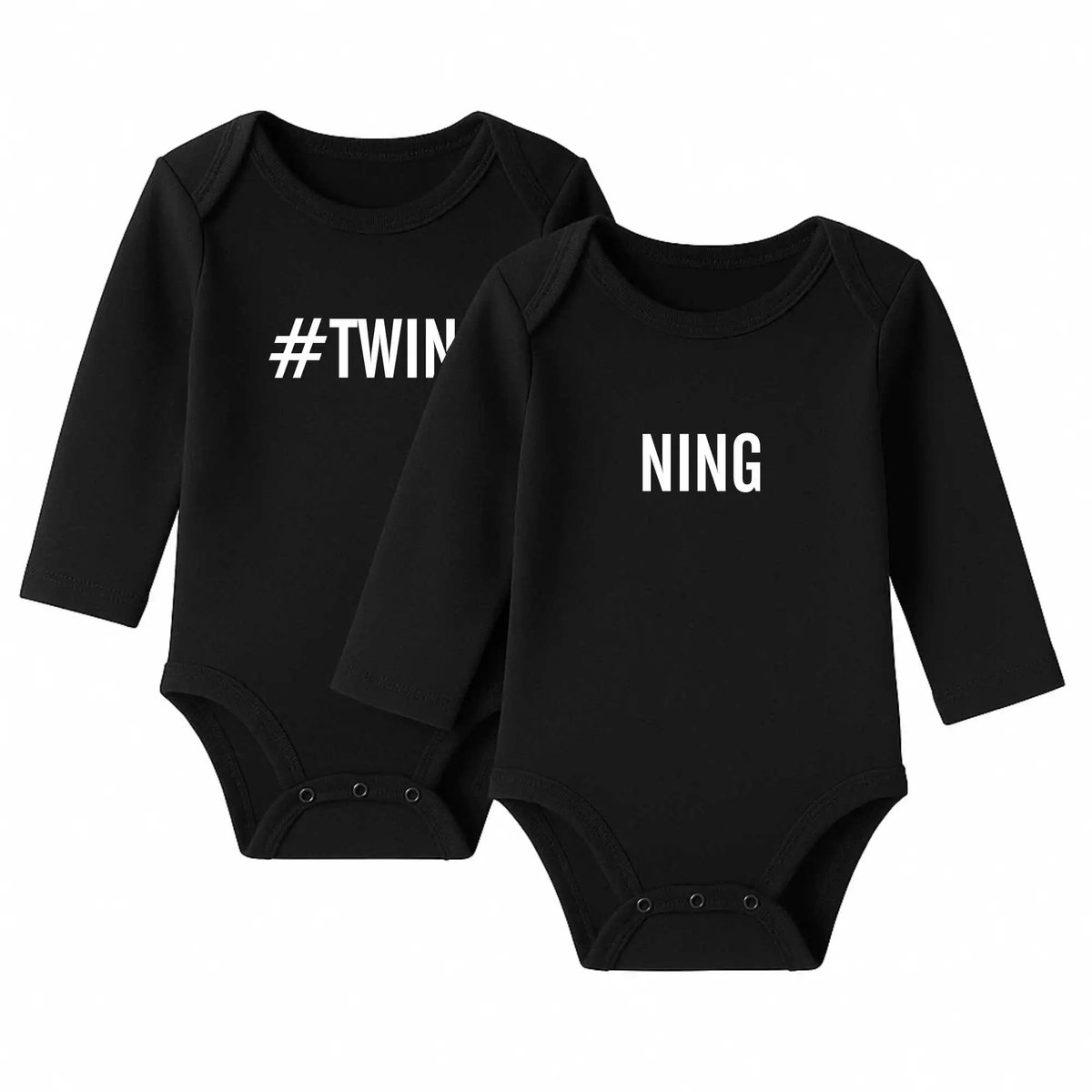 Romper #TWINNING - zwart - lange mouw