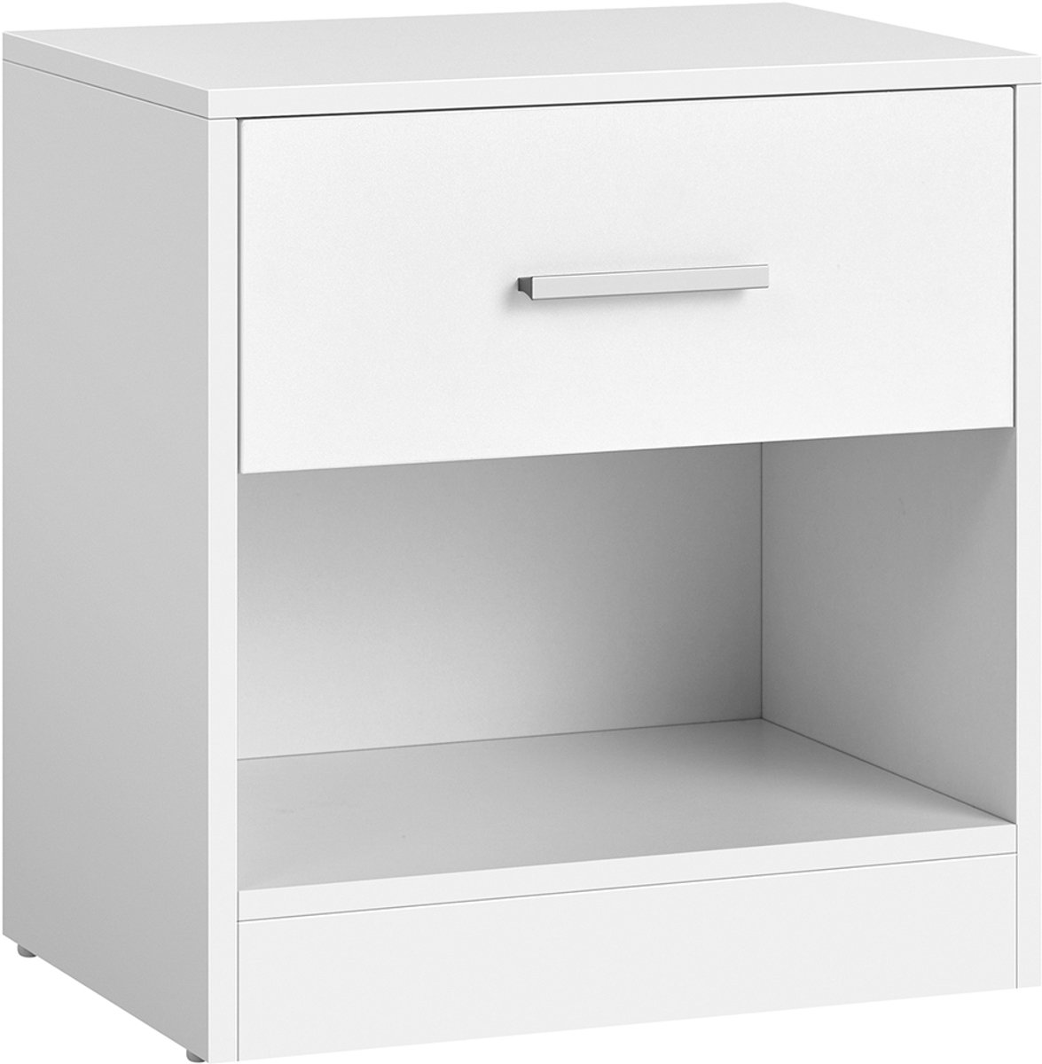 Nachtkastje – Met lade en open vak – Wit