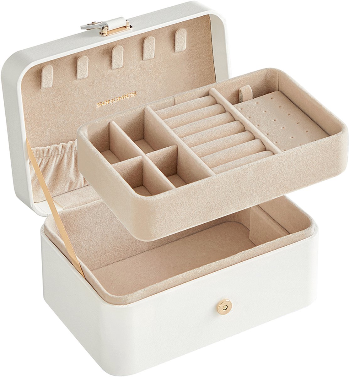 Sieradendoos – Voor grote accessoires – Cadeau-idee – Wolkenwit