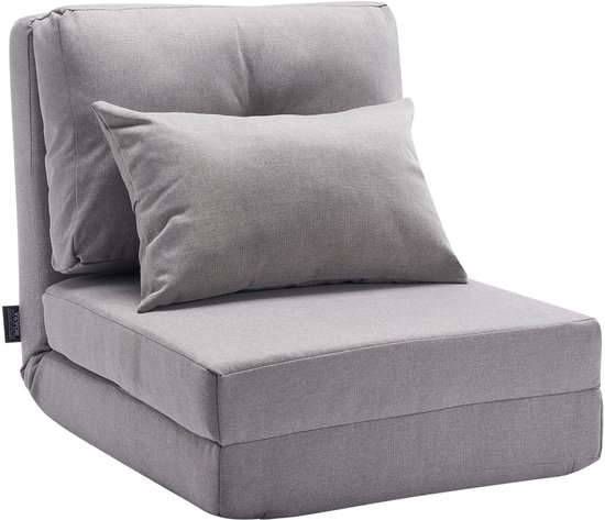 Chenille Slaapbank 2-in-1 Met Opbergvak In De Armleuning, Drie Metalen Frames En Meerdere Configuratiemogelijkheden Grijs