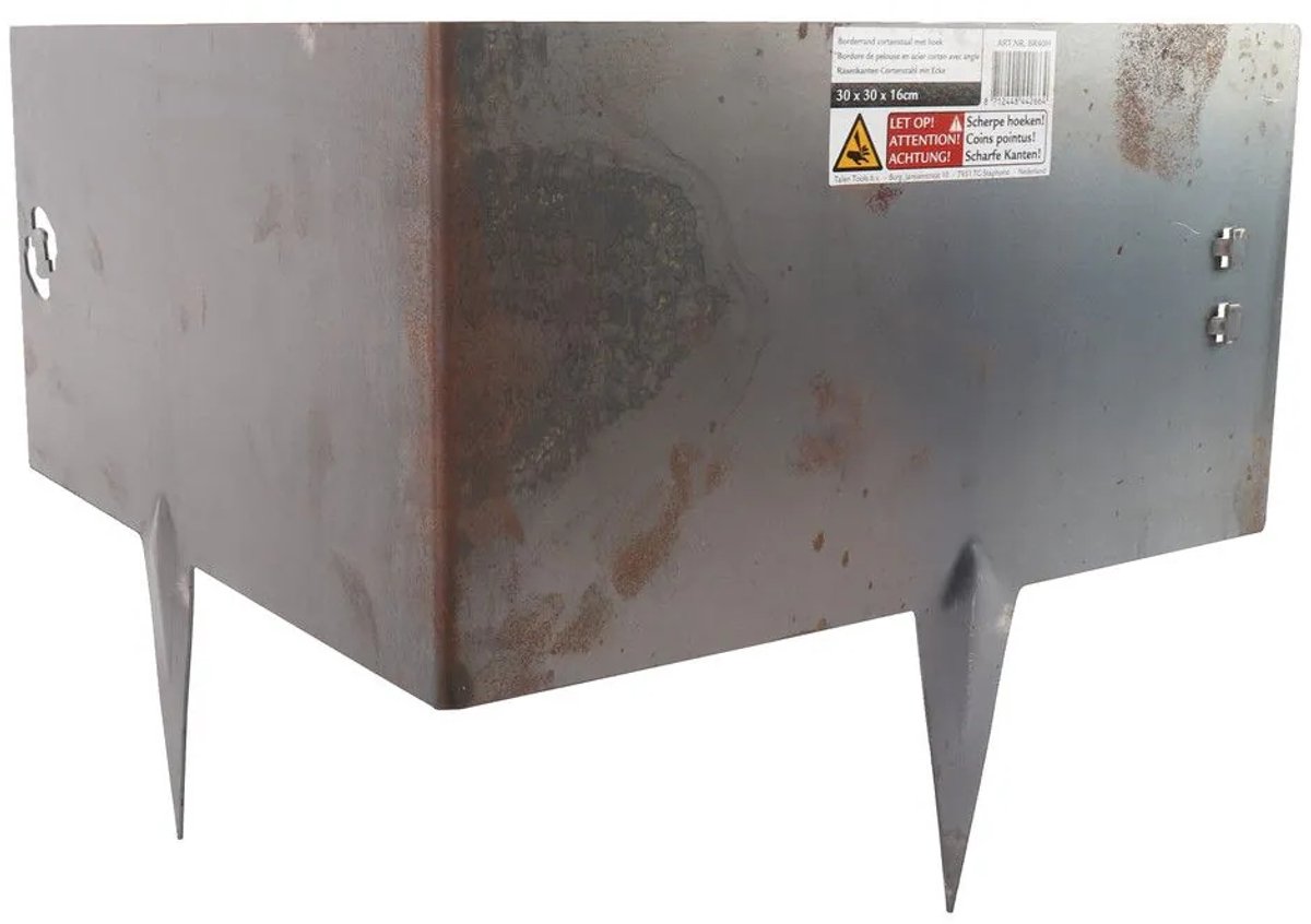 Talen Tools - Hoekborderrand - Cortenstaal - Koppelbaar - 30 x 30 x 16 cm
