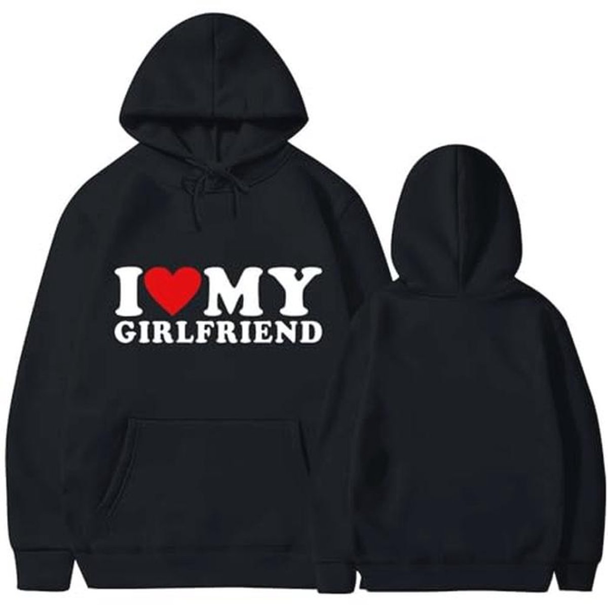 Leuke Hoodie met Letterprint voor Mannen - Lange Mouwen en Zak