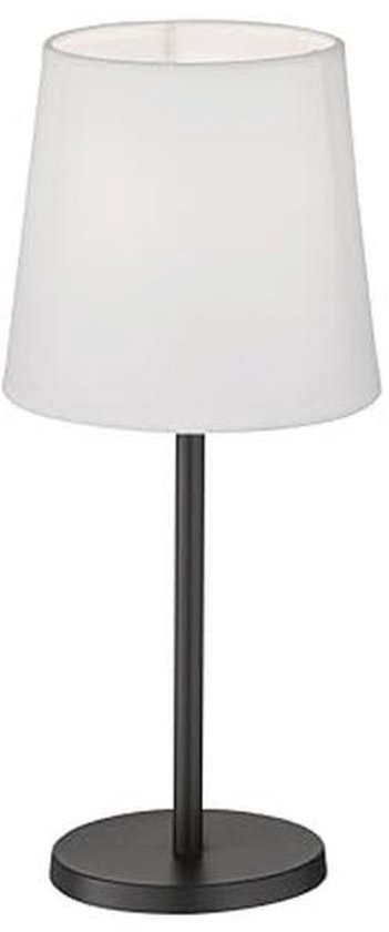 Tafellamp Rimini - Zandzwart met Witte Chintz Kap - 30 cm Hoog