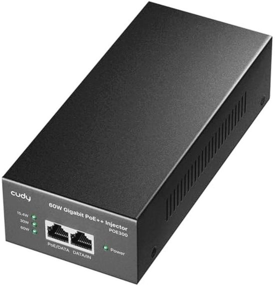 60W PoE + PoE Gigabit Injector voor Snelle Netwerkverbindingen | bol