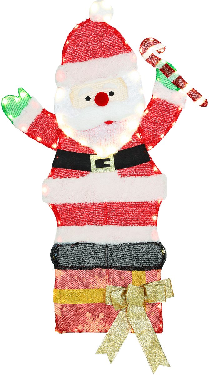 Outsunny-Verlichte Kerstdecoratie-Polyester-52x30x93cm-multicolor