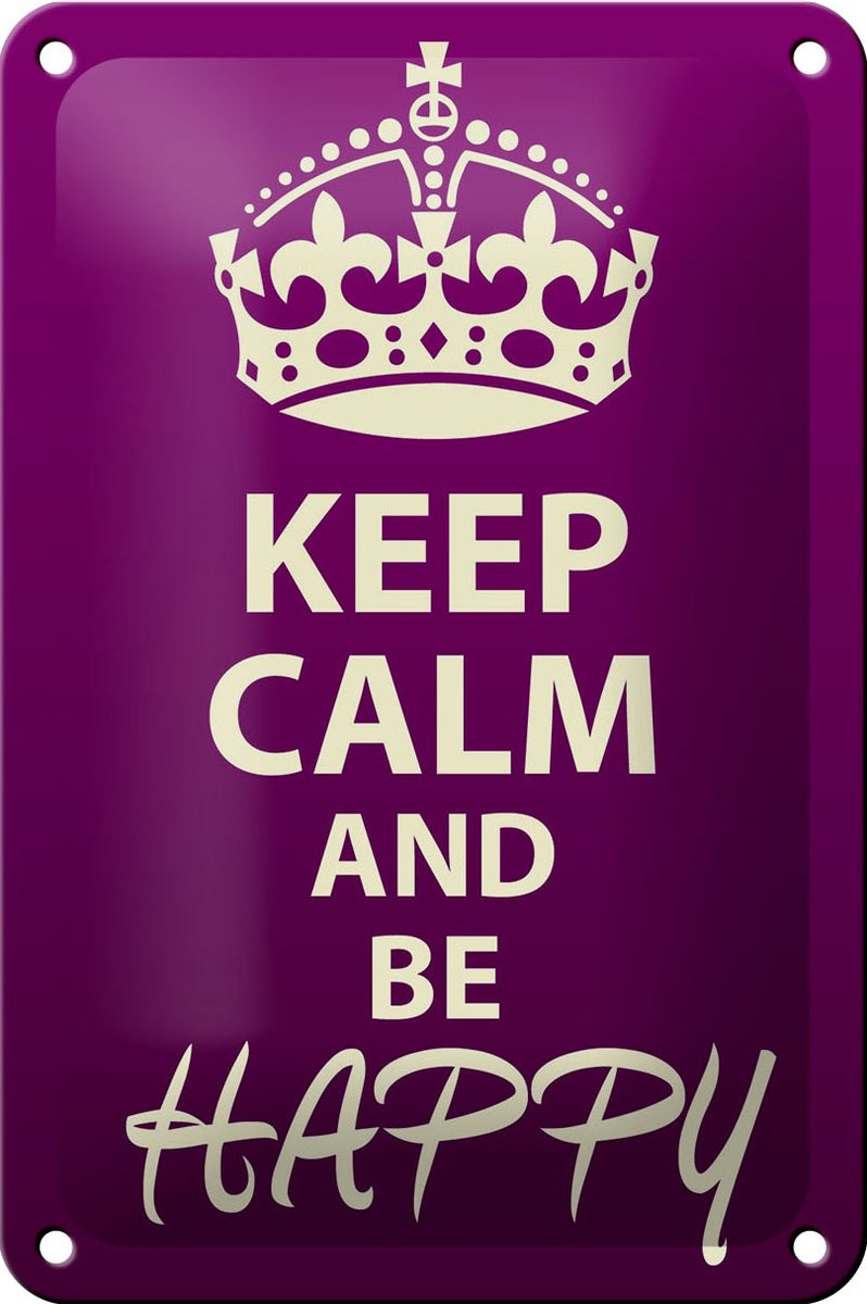 Blechschild Spruch 12x18cm Keep Calm and be happy