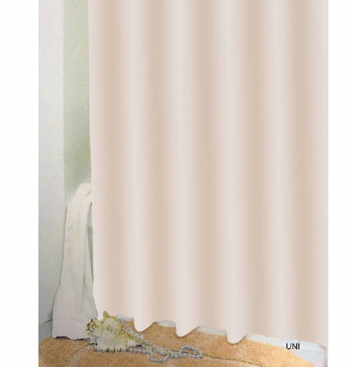 Bisk Douchegordijn PEVA Uni Beige 200x180 cm