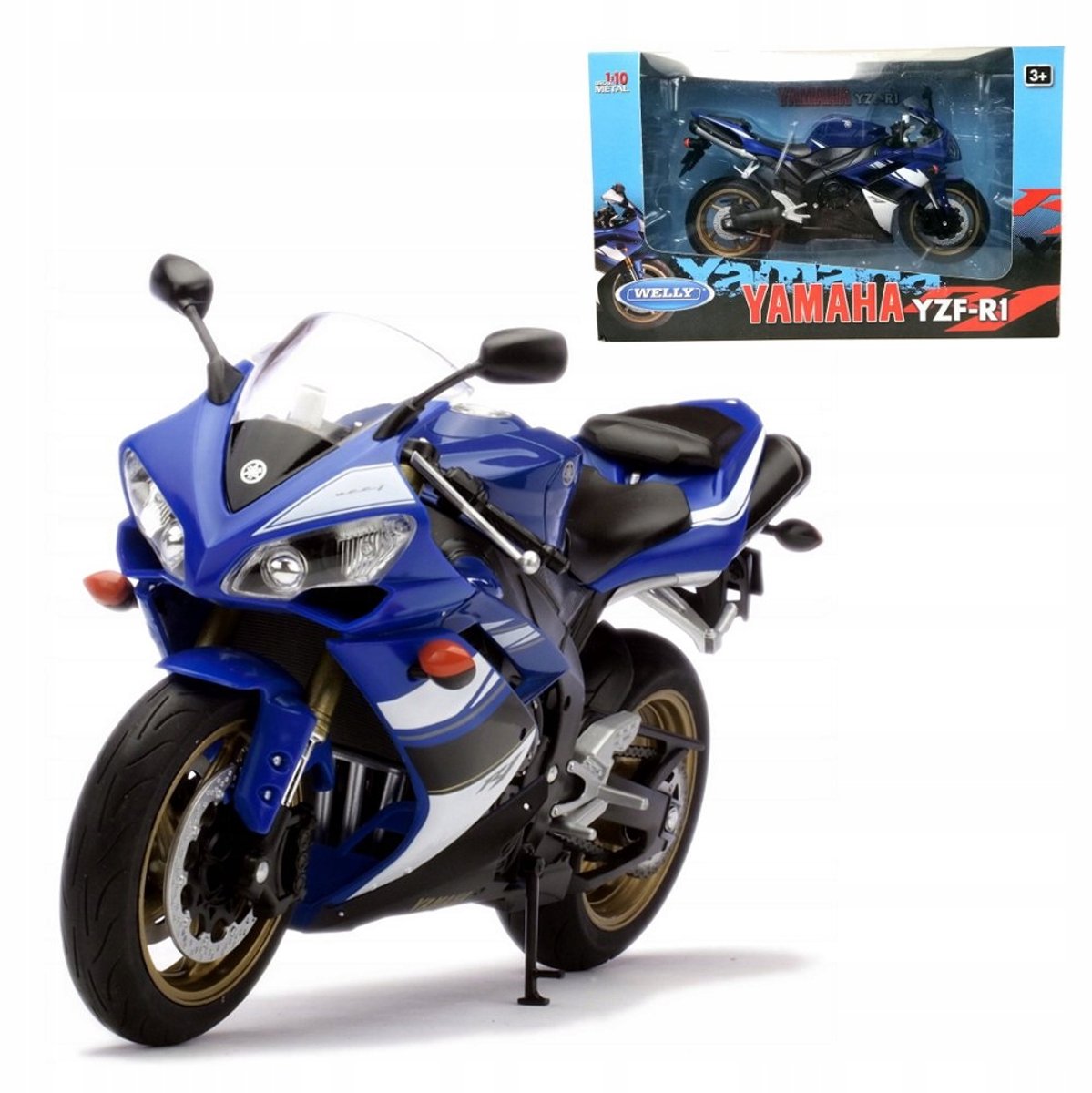 Yamaha YZF-R1 Modelmotor Schaal 1:10 - Welly verzamelobject