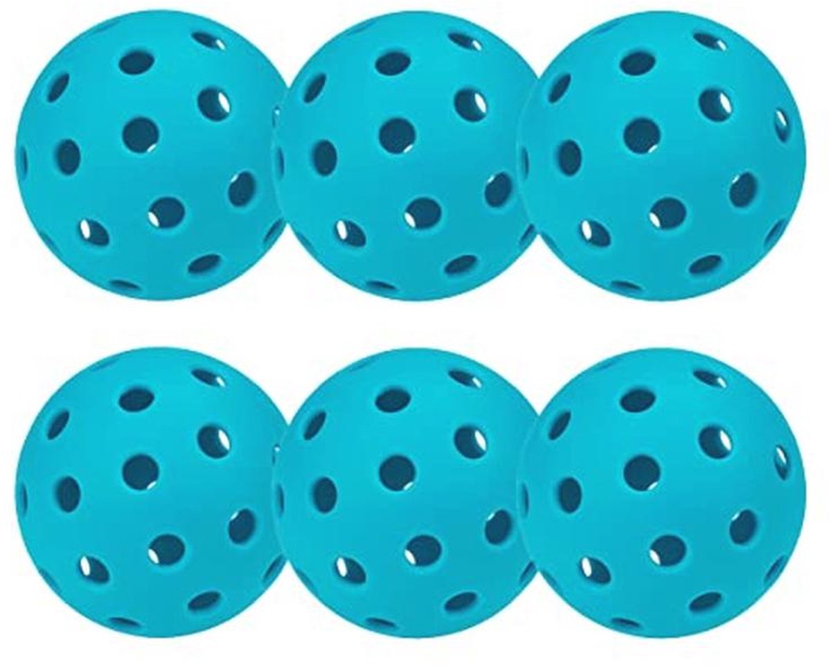 Pickleball Set 6-delige - Wettstrijd- en Trainingsballen met 40 Gaten